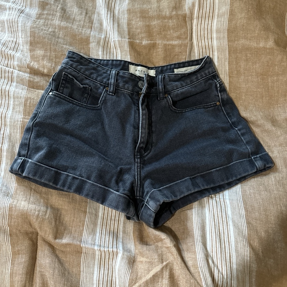 PacSun Black Jean Shorts Cut-Off Style